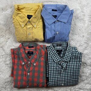 J.Crew Slim Fit Button Down Long Sleeve Casual Shirt Bundle Mens Medium Lot of 4